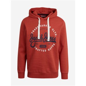 Tehlová pánska mikina s kapucňou Jack & Jones Mikk