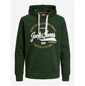 Tmavozelená pánska mikina s kapucňou Jack & Jones Mikk