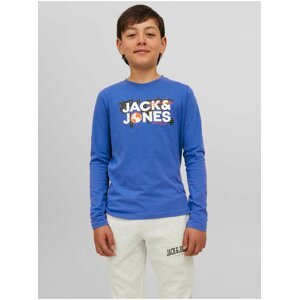 Modré chlapčenské tričko s dlhým rukávom Jack & Jones Dust