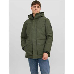 Kaki pánska zimná parka Jack & Jones Rob