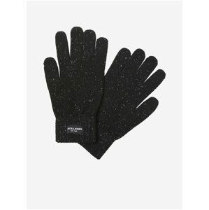 Čierne pánske melírované rukavice Jack & Jones Cliff