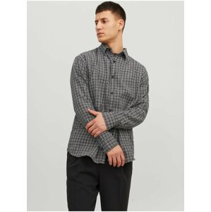 Čierna pánska kockovaná košeľa Jack & Jones Gracia