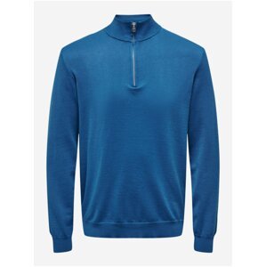 Modrý pánsky sveter ONLY & SONS Wyler