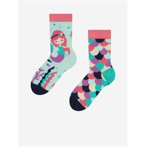 Ružovo-tyrkysové detské veselé ponožky Dedoles Malá morská panna