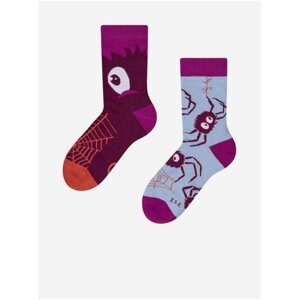 Modro-fialové detské veselé ponožky Dedoles Vtipné pavúky