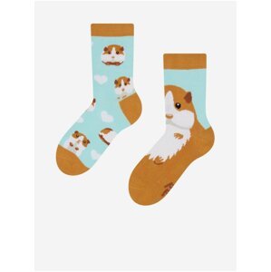 Hnedo-tyrkysové detské veselé ponožky Dedoles Morča