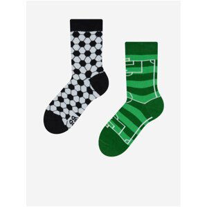 Čierno-zelené detské veselé ponožky Dedoles Futbal