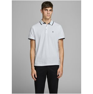 Biele pánske polo tričko Jack & Jones Paulos