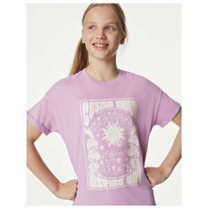 Svetlo fialové dievčenské tričko Marks & Spencer