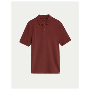 Vínové pánske basic polo tričko Marks & Spencer