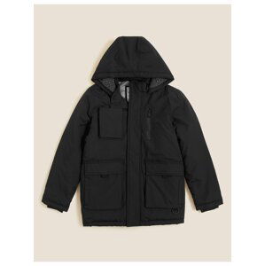 Čierna chlapčenská zimná nepremokavá bunda Marks & Spencer