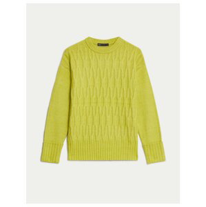 Svetlozelený dámsky vzorovaný sveter Marks & Spencer