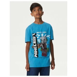 Modré chlapčenské tričko Marks & Spencer Minecraft™
