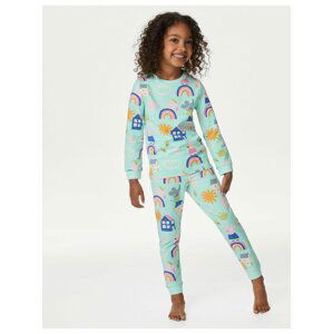 Tyrkysové dievčenské vzorované pyžamo Marks & Spencer Peppa Pig™