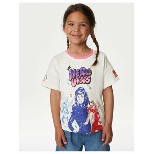 Biele dievčenské tričko Marks & Spencer Marvel