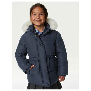 Tmavomodrá dievčenská zimná bunda Marks & Spencer