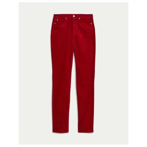 Červené dámske menčestrové nohavice Marks & Spencer