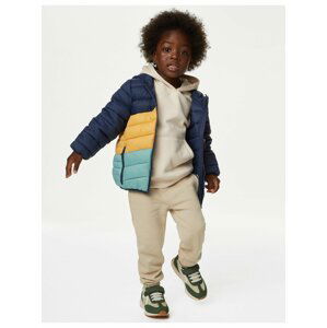 Žlto-modrá chlapčenská ľahká prešívaná bunda s technológiou Stormwear™ Marks & Spencer