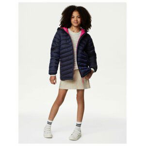 Tmavomodrý dievčenský ľahký prešívaný kabát s technológiou Stormwear™ Marks & Spencer