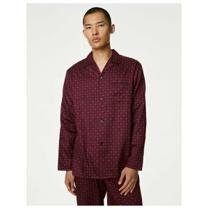 Vínová pánska vzorovaná pyžamová súprava Marks & Spencer