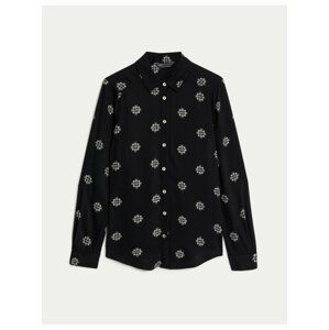Čierna dámska kvetovaná košeľa Marks & Spencer
