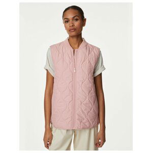 Svetloružová dámska ľahká prešívaná vesta Marks & Spencer