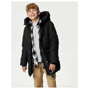 Čierna chlapčenská zateplená nepremokavá bunda s technológiou Stormwear Marks & Spencer