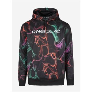 Oranžovo-čierna pánska vzorovaná mikina O'Neill RUTILE HOODIE FLEECE