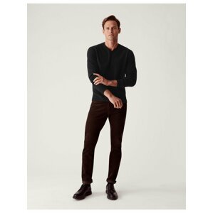 Čierny pánsky vlnený sveter Marks & Spencer