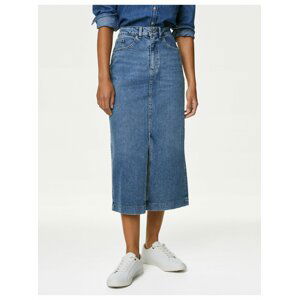 Modrá dámska džínsová midi sukňa Marks & Spencer