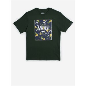 Tmavozelené chlapčenské tričko VANS Print Box