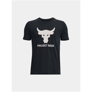 Čierne chlapčenské tričko Under Armour Project Rock Brahma Bull