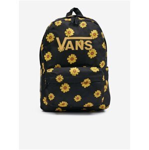 Čierny dievčenský kvetovaný batoh VANS Realm H20