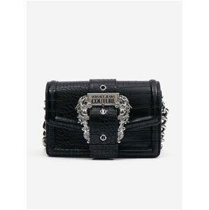 Čierna dámska kabelka s krokodílím vzorom Versace Jeans Couture