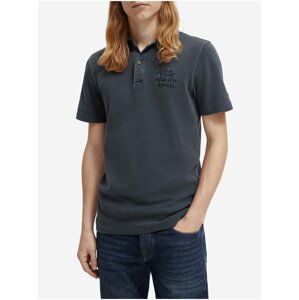 Tmavomodré pánske polo tričko Scotch & Soda Garment Dye