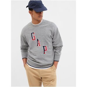 Šedý pánsky sveter s logom GAP
