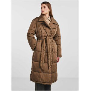 Hnedý dámsky prešívaný oversize kabát Y.A.S Luffa