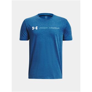 Modré chlapčenské športové tričko Under Armour Wordmark