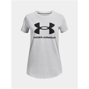 Svetlosivé dievčenské športové tričko Under Armour Sportstyle