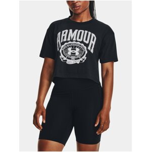 Čierne dámske športové crop top tričko Under Armour Collegiate