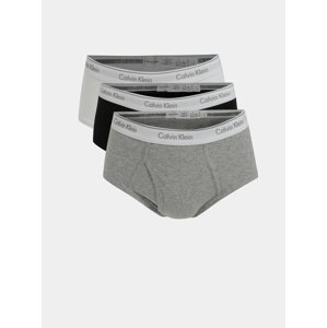 Súprava troch classic fit slipov v sivej, čiernej a bielej farbe Calvin Klein Underwear