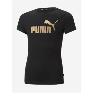 Čierne dievčenské tričko Puma ESS+