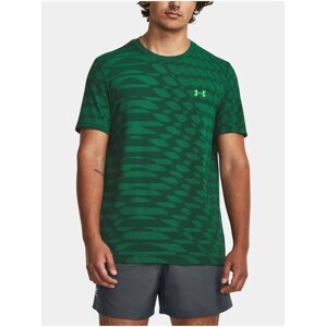 Zelené pánske vzorované športové tričko Under Armour UA Seamless Ripple SS