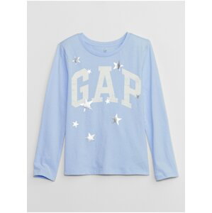 Svetlomodré dievčenské vzorované tričko Gap