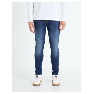 Modré pánske slim fit džínsy Celio Foactive