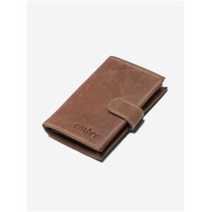 Svetlo hnedá pánska kožená peňaženka Ombre Clothing