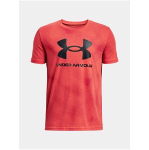 Červené chlapčenské vzorované tričko Under Armour Sportstyle