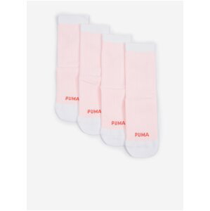 Súprava dvoch párov dámskych ponožiek vo svetlo ružovej farbe Puma Cat Logo