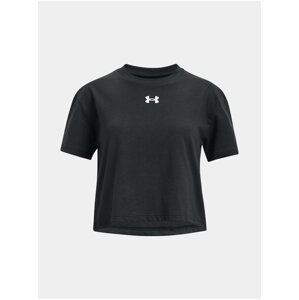 Čierne dievčenské crop top tričko Under Armour Sportstyle