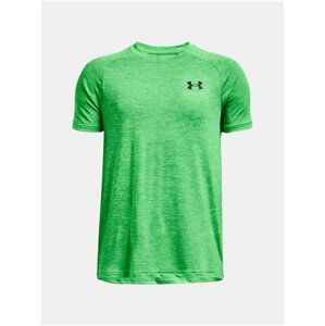 Zelené chlapčenské melírované športové tričko Under Armour Tech 2.0